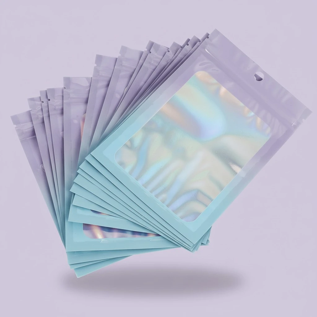 100Pcs Resealable Bags Decorative Smell Proof Bags Plastic Packaging Bags Small Sealable Bags