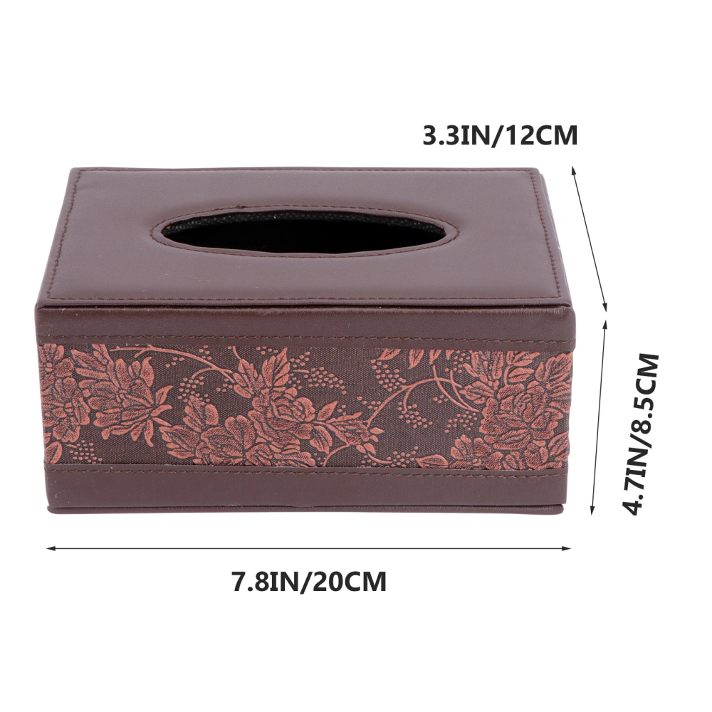 1 Pc Stylish Tissue Box Practical Household  Napkin Container (M, Coffee)