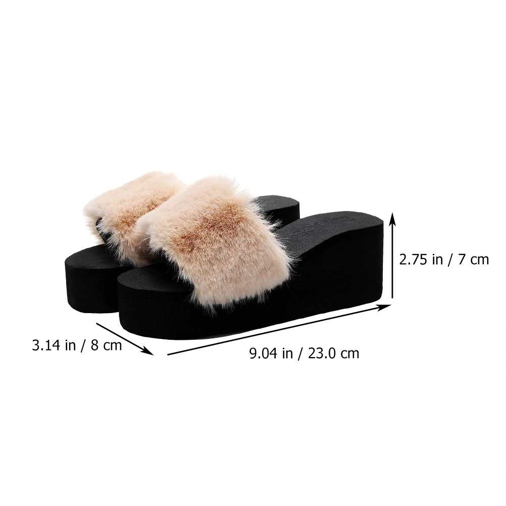 1 Pair Stylish Wedge-heeled Slippers Casual Female Slippers Student Slippers