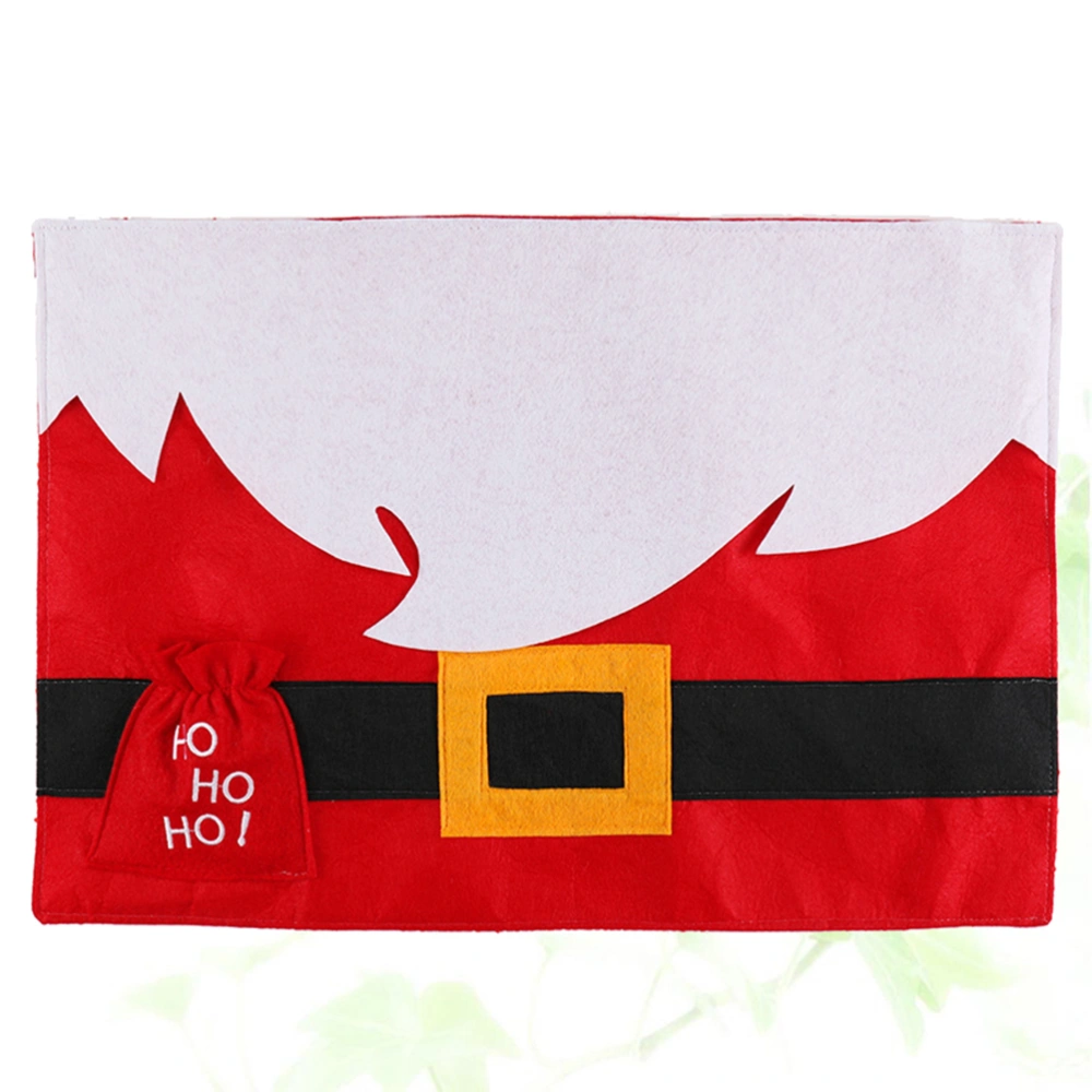 Christmas Santa Clothes Design Placemat Christmas Decorative Table Mat Tableware Nonwoven Fabric Pad Christmas Coasters for Home Restaurant