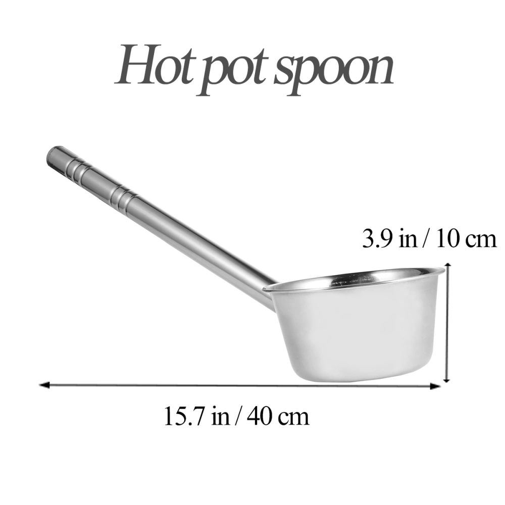 2pcs Stainless Steel Spoon Long Handle Scoop Soup Spoon (Silver)