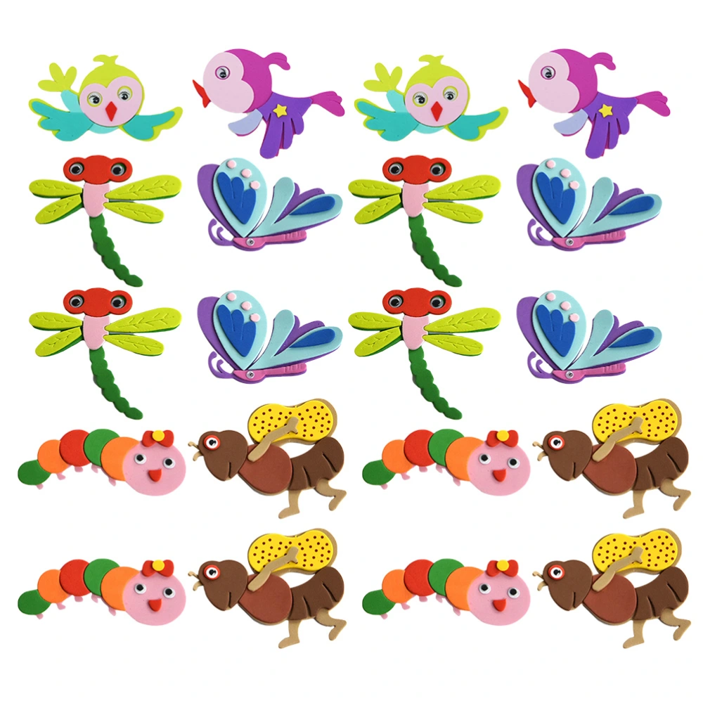 20PCS DIY Insect Sticker Material Kit Cartoon 3D Insect Wall Sticker Material Kit DIY EVA 3D Bird Sticker Material Kit Funny DIY Insect Sticker Making Material Educational Insect Sticker Material for Kindergarten Kids