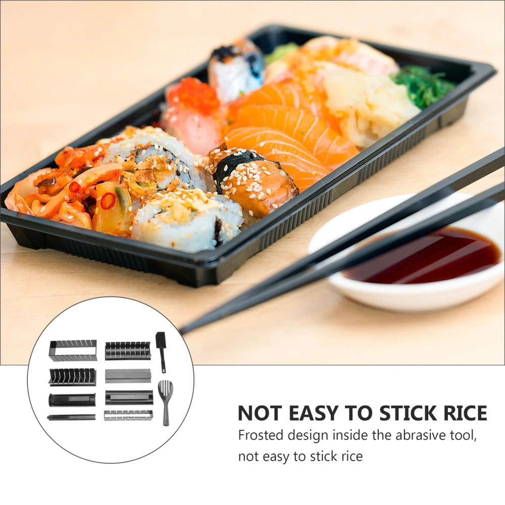 1 Set Sushi Making Tools Set Rice Roll Mould Kitchen DIY Simple Cook Set (Black)