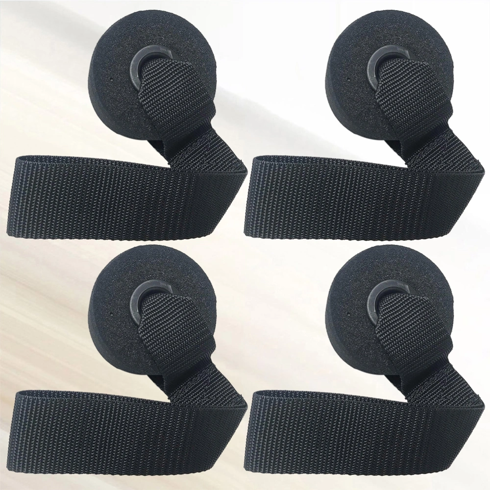 4pcs Home Fitness Exercise Training Strap Resistance Band Over Door Anchor Thick Pad Pull Rope Door Buckle (Black)