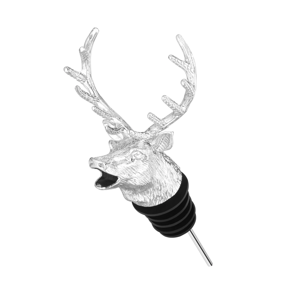 BESTOMZ Deer Head Wine Pourer and Stopper Wine Aerator Decanter Stag with Silicone Rubber