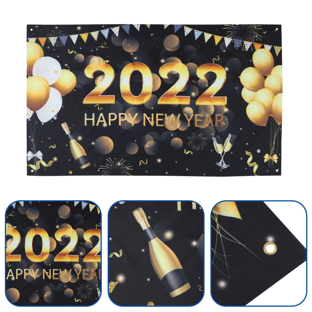 1pc New Year Backdrop Banner Delicate 2022 New Year Background Banner Party Banner