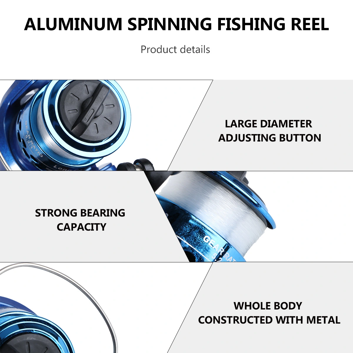 Fishing Reel Aluminum Fishing Reel for Fishing Outdoor (Random Color)