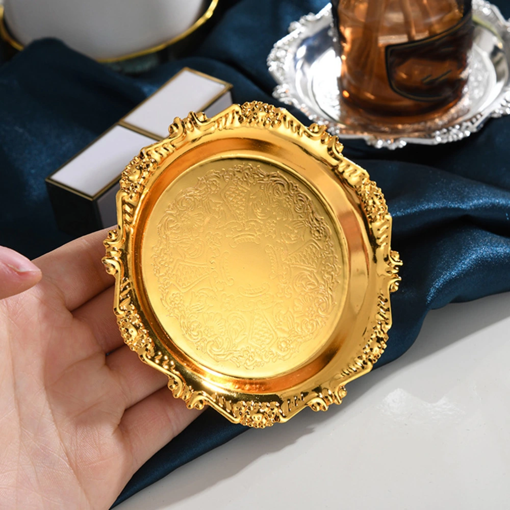 European Jewelry Tray Decorative Candle Tray Exquisite Dessert Tray Vintage Snack Tray