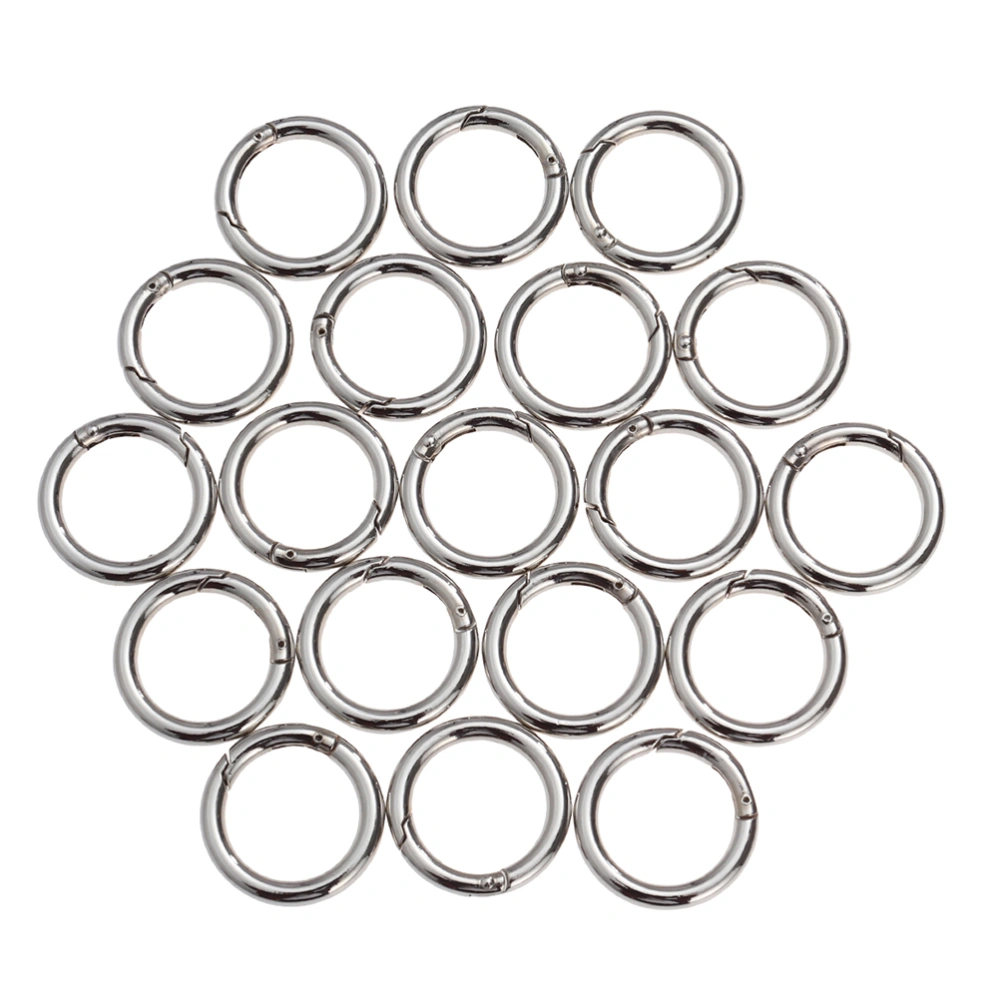 20 Pcs Zinc Alloy Open Jump Rings Split Key Ring Polished Plated Spring Rings Jewelry Making Findings 4.0x25MM (Silver)