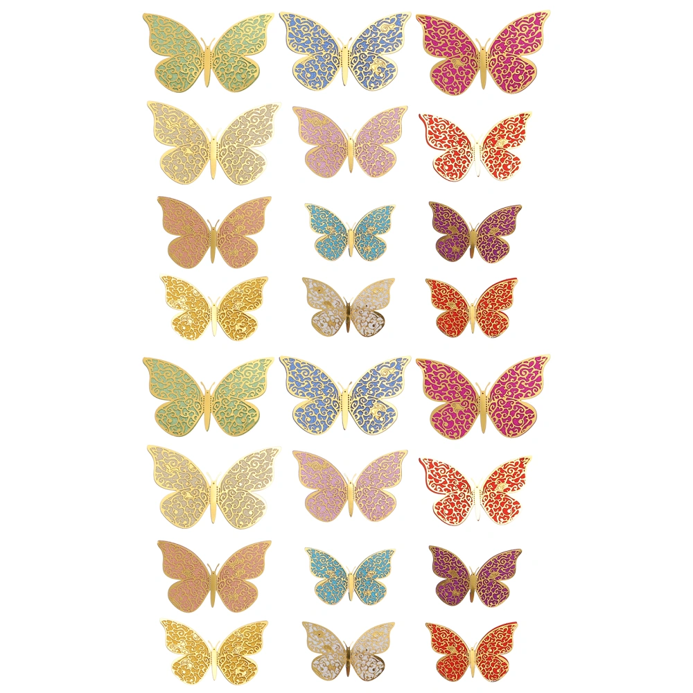 24pcs Butterflies Wall Decors Wall Stickers Butterflies Decors for Wedding