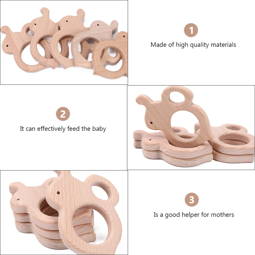 2Pcs Wooden Teething Toys Bee Shaped Teether Baby Molar Toys Baby Shower Gift