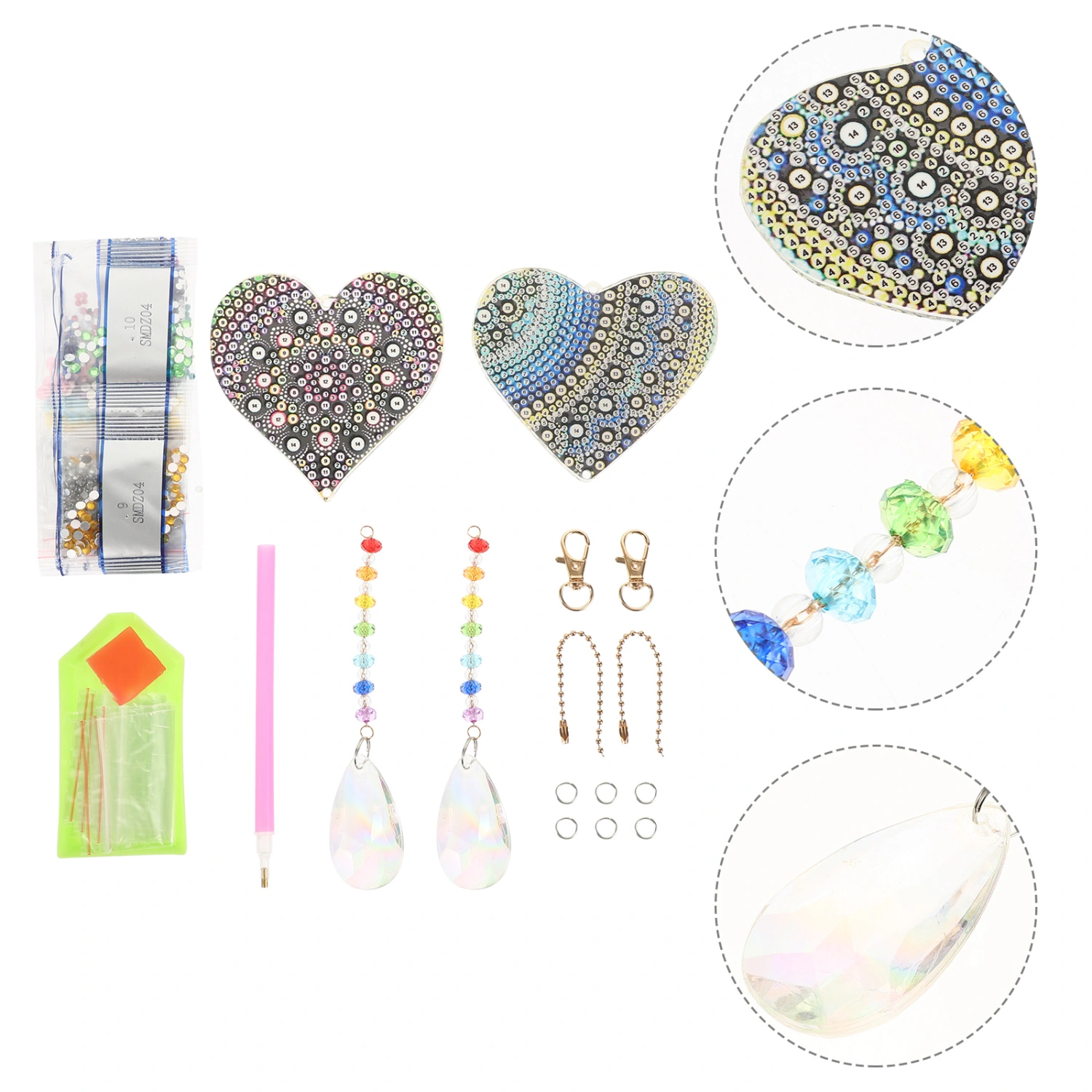1 Set of Heart-shape DIY Diamond Suncatcher Diamond Drawing Hanging Ornament