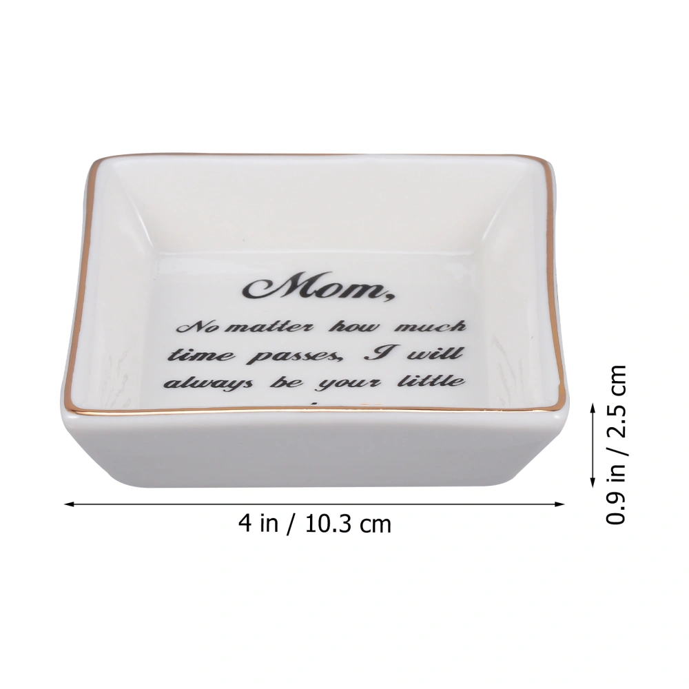 Mother's Day Gift Square Ceramic Jewelry Storage Trays Bathroom Rings Trays