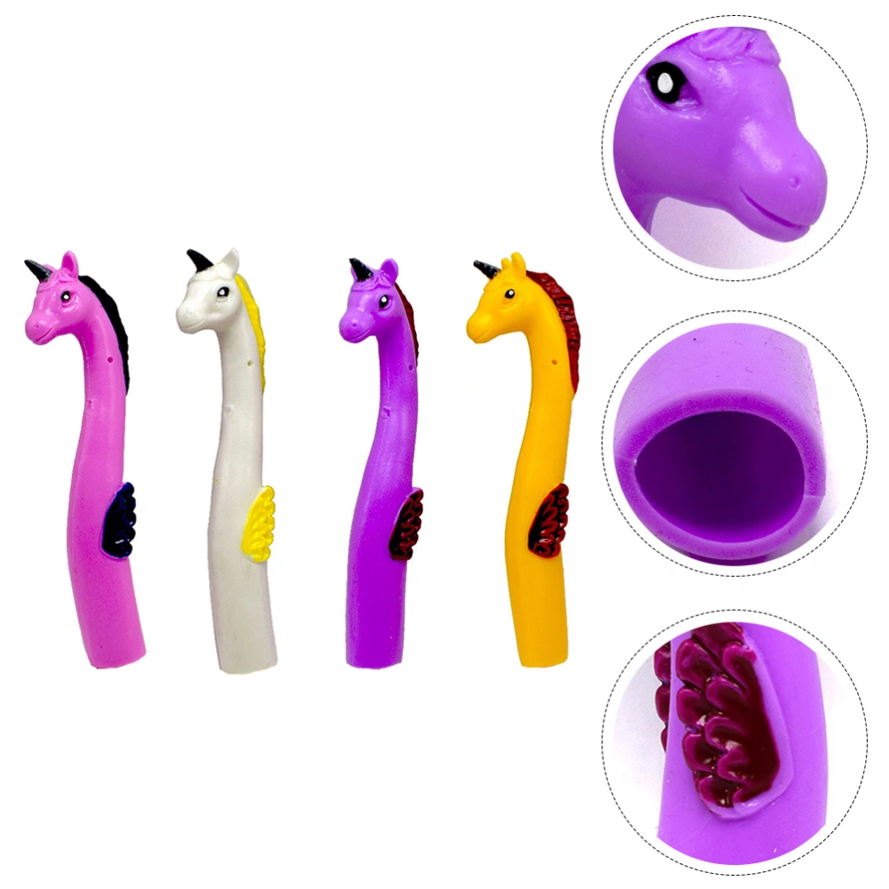 4PCS Flying Horse Finger Doll Toy Funny Mini Finger Cover Toy(Random Color)