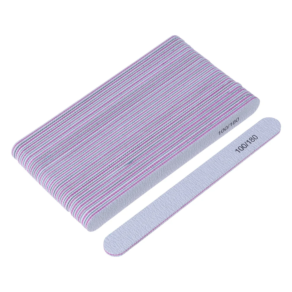 25pcs Double Frosted Nail File Polished Bar Manicure Tool for Woman Girl Lady (Lime-Sand Straight File)