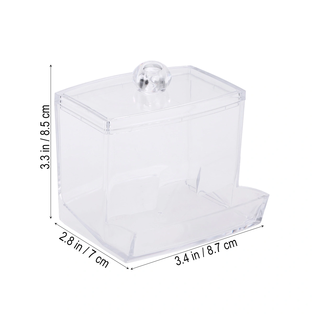Cotton Swab Storage Dispenser Cotton Ball Swab Holder Cosmetics Makeup Storage Holder with Lid(Transparent)
