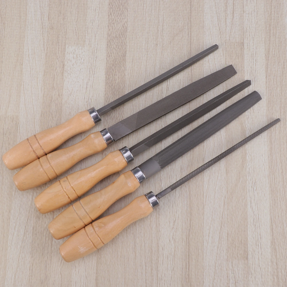 5pcs 6inch High Carbon Steel File Set with Wooden Handles Rasp File