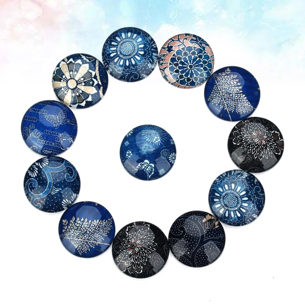 20PCS DIY Jewelry Making Accessories DIY National Cloth Pattern Glass Interface Patch Creative DIY National Cloth Pattern Time Glass Patch Circular Jewelry Making Material Accessories for DIY Jewelry Making Mixed Color Size 25MM