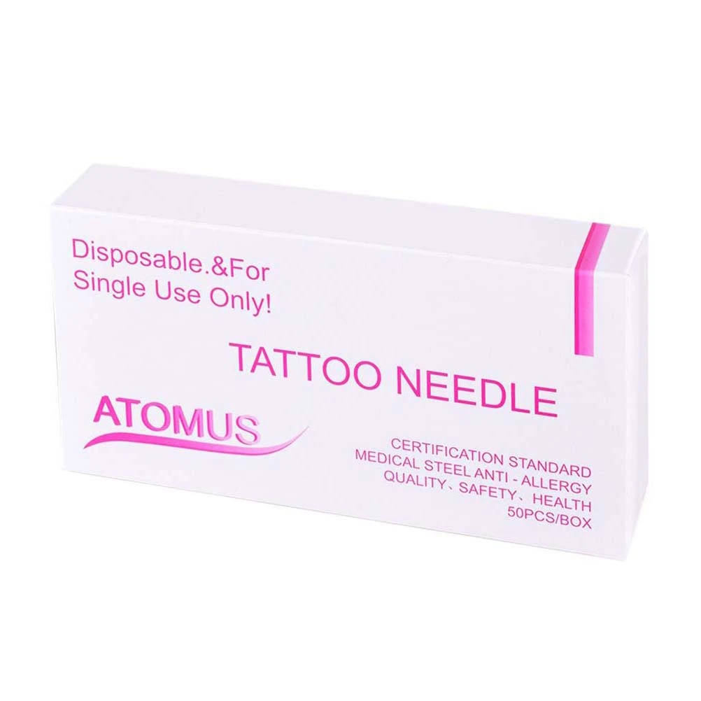 50pcs 3RS Disposable Sterile Needles Round Liner Secant Needles Supplies