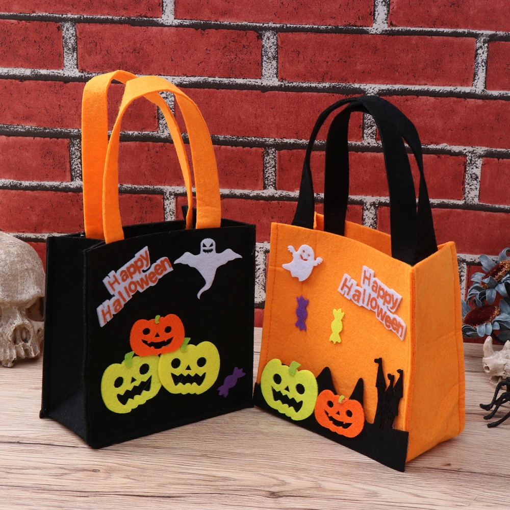 2pcs Halloween Candies Bags Portable Nonwoven Bags Gift Nonwoven Tote Bag Party Supplies