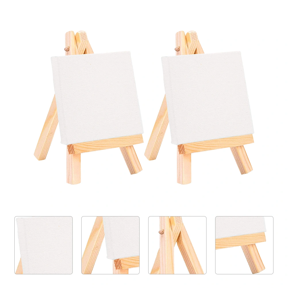 2pcs Wooden Mini Easel Children Hand Painting Rack DIY Painting Supplies