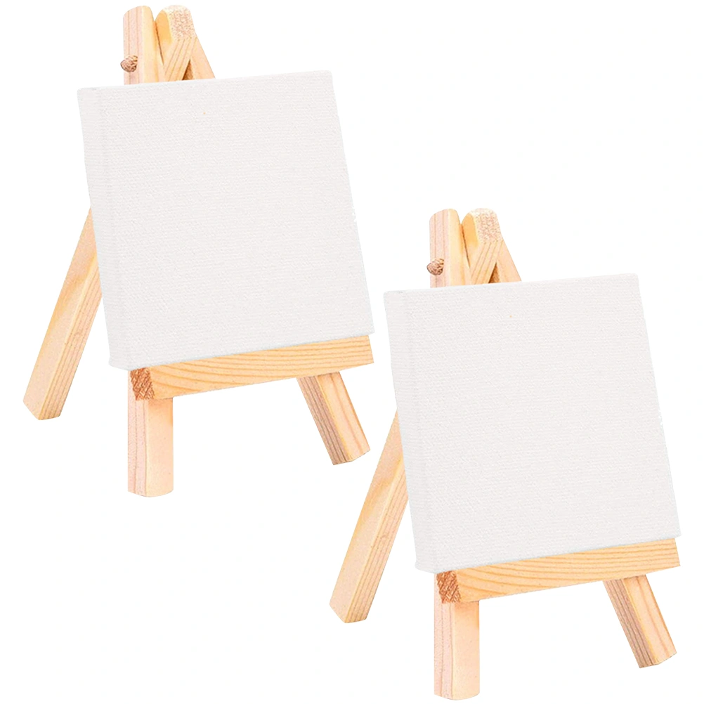 2pcs Wooden Mini Easel Children Hand Painting Rack DIY Painting Supplies