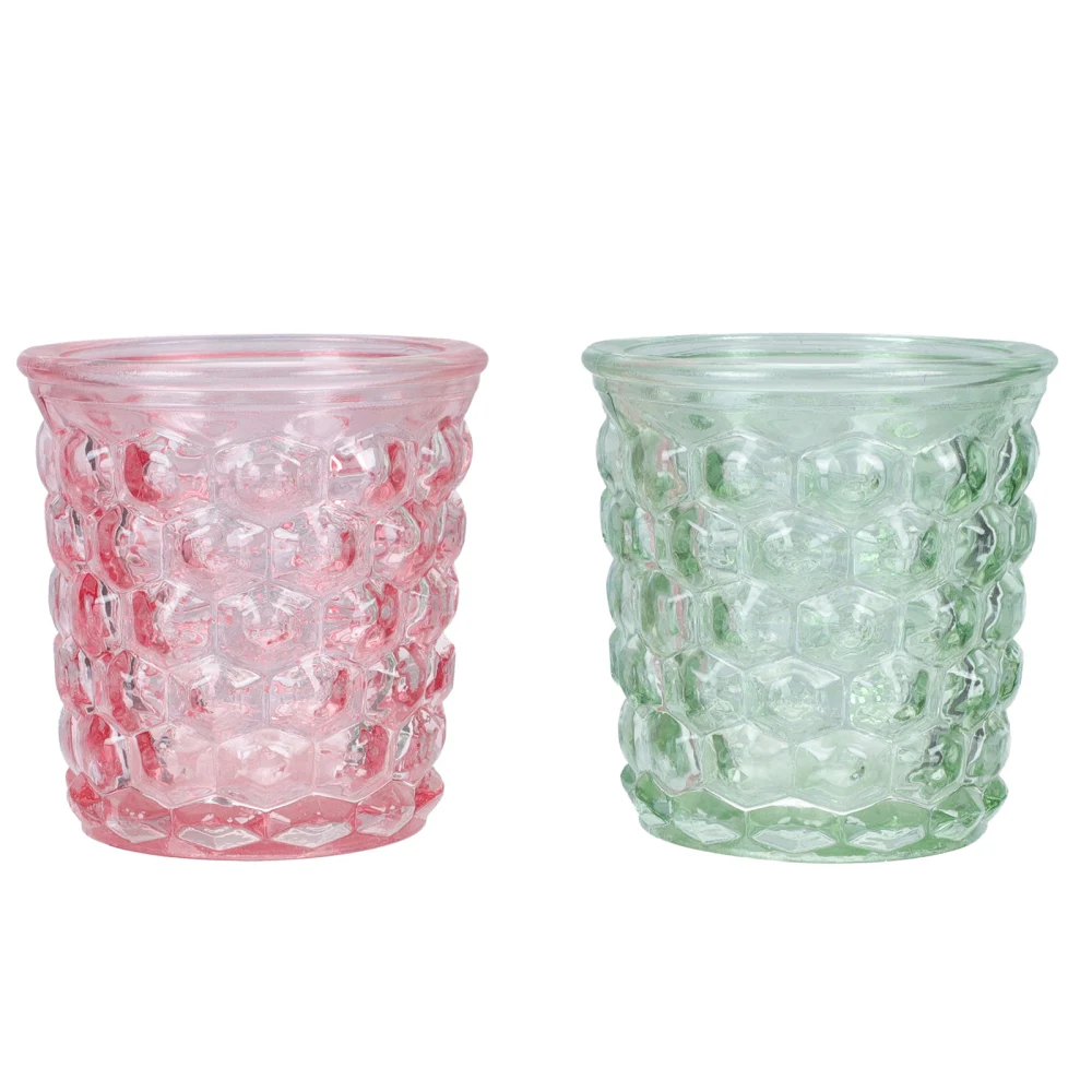 2pcs Creative Scented Candle Cups Glass Wax Cups Candle Empty Candle Holders