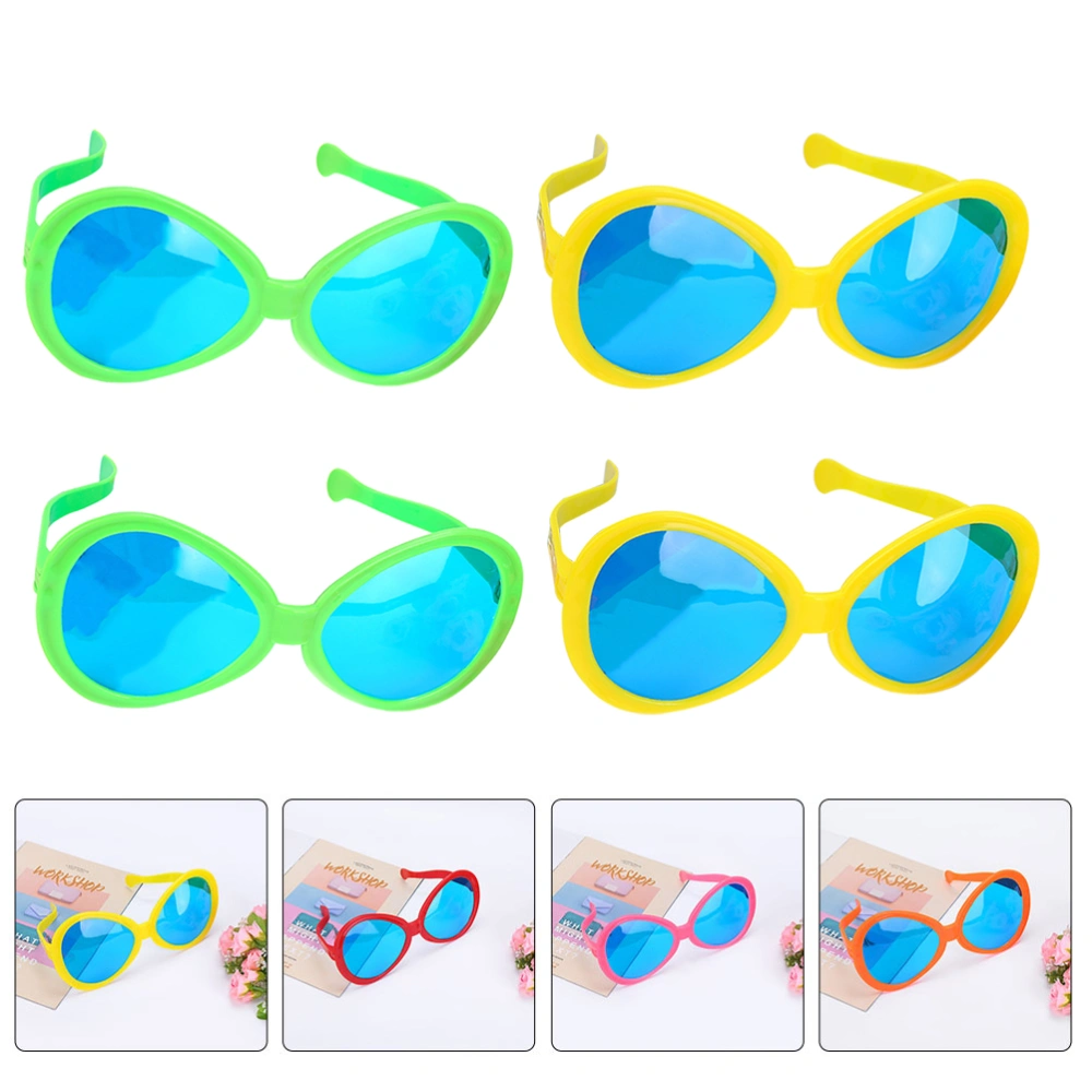 4Pcs Jumbo Sunglasses Decorative Party Sunglasses Oversized Plastic Sunglasses (Random Color)