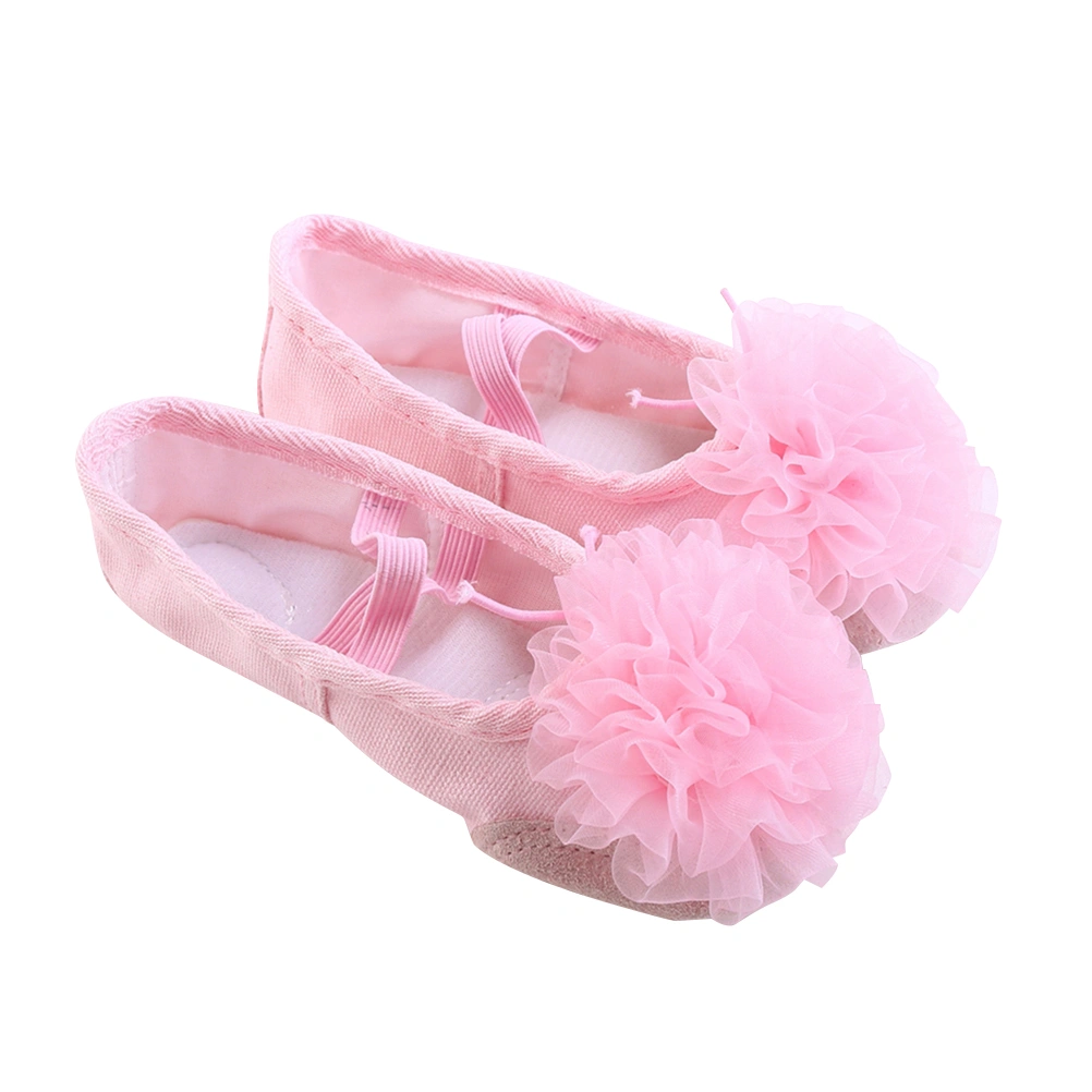 1 Pair of Kids Dance Shoes Gauze Flower Shoes Sole Ballet Shoes Belly Dance Shoes for Kids Children Size 29