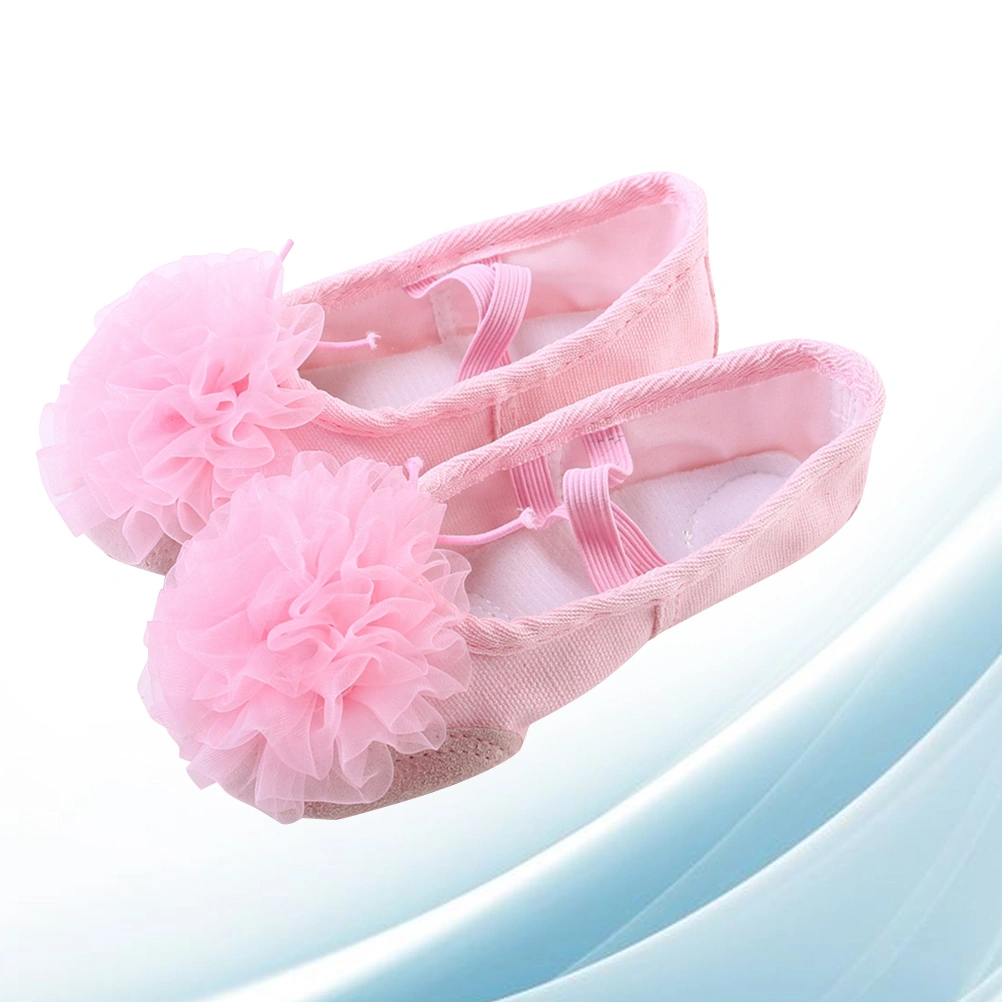 1 Pair of Kids Dance Shoes Gauze Flower Shoes Sole Ballet Shoes Belly Dance Shoes for Kids Children Size 29