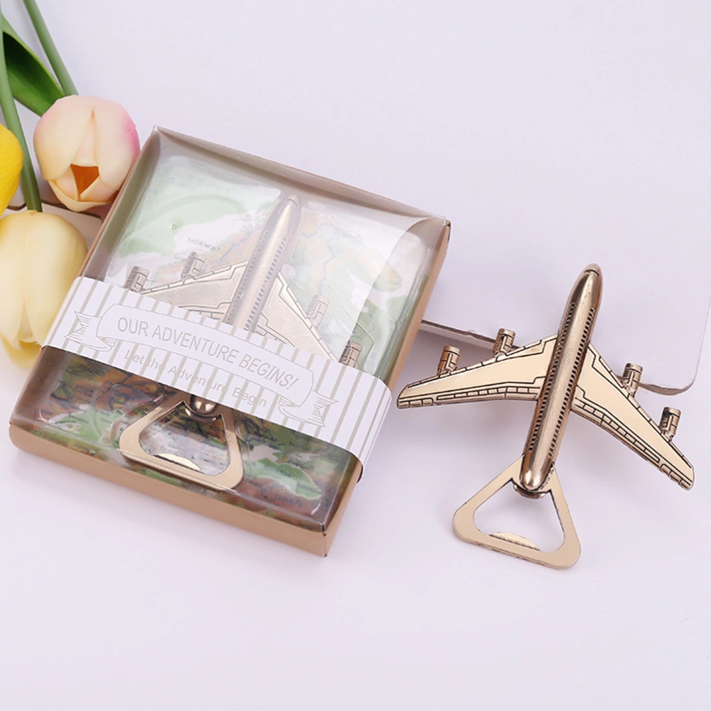 3Pcs Alloy Airplane Shaped Bottle Openers Creative Design Portable Lifters Vintage Jar Openers Party Wedding Souvenirs