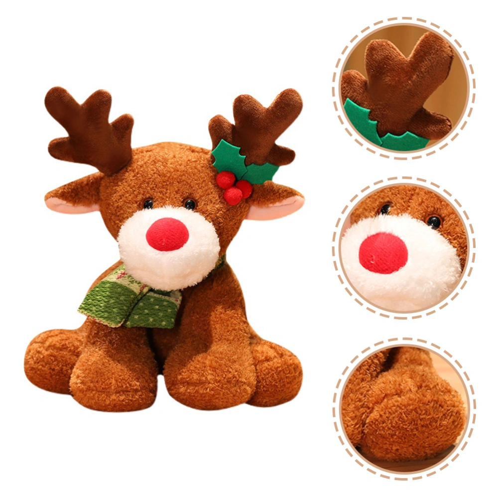 Christmas Plush Doll Adorable Elk Doll Adornment Christmas Gift for Kids