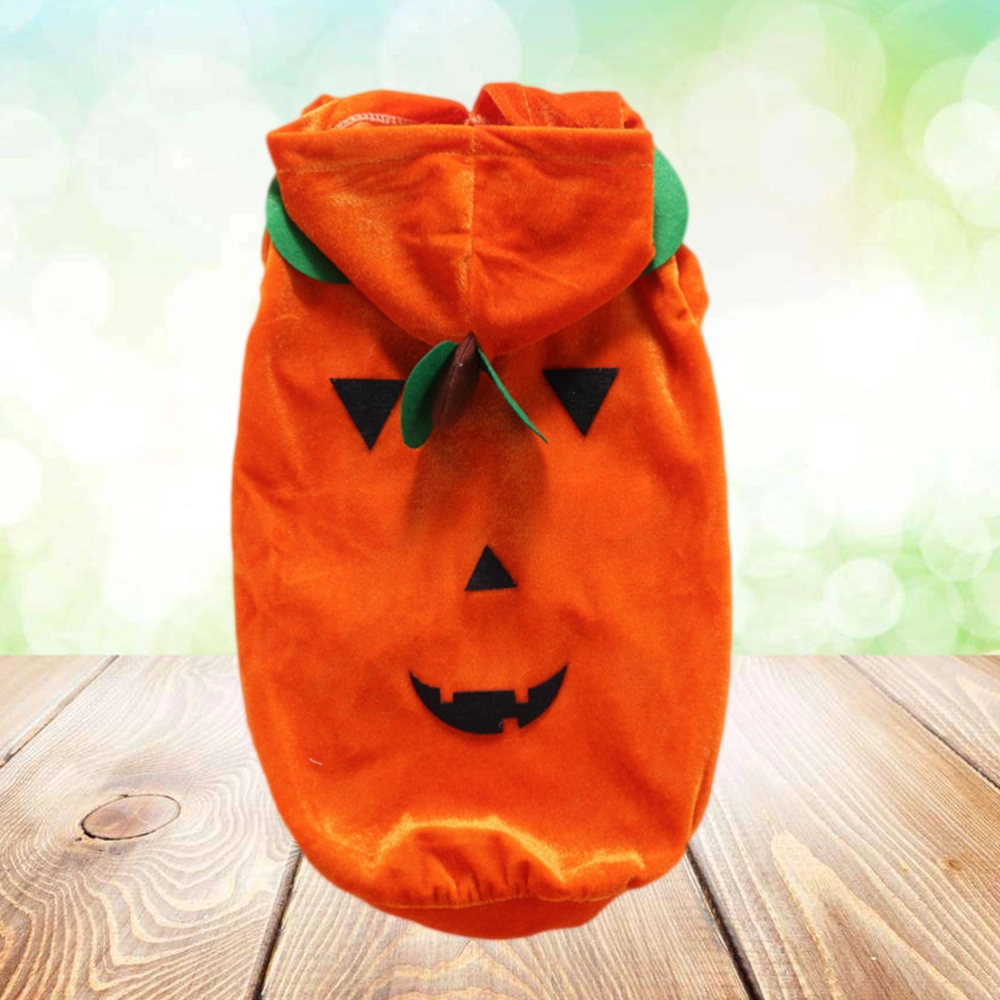 Fashion Dog Puppy Dress Skirt Pet Clothes Hoodie Cotton Cloth for Halloween Party Christmas Gift - Pumpkin/Size L