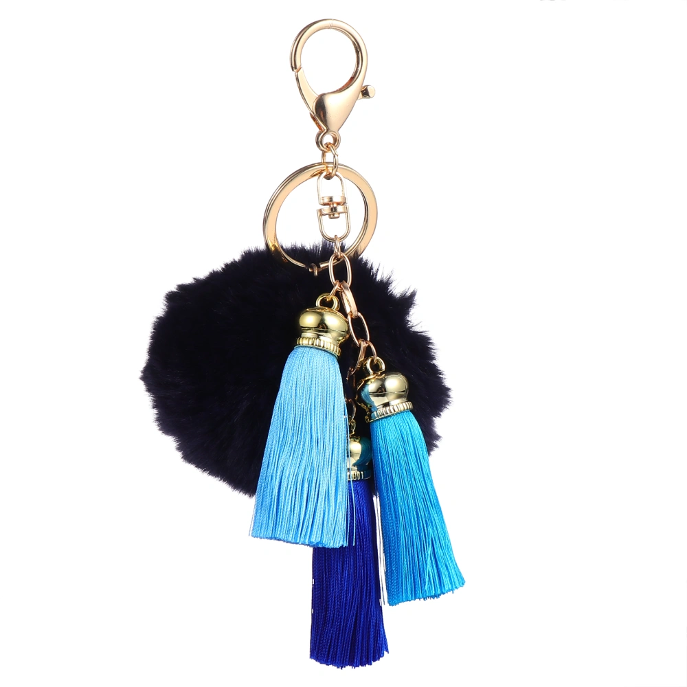 1 Pc Plush Ball Ice Silk Tassel Key Chain Beautiful Bag Pendant Bag Charm