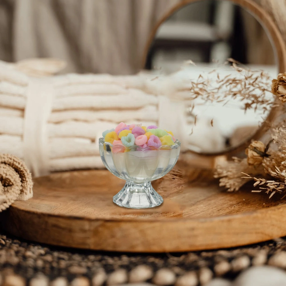 1set Imitation Oatmeal Doughnut Scented Candle Adorable Candle with Ice Cream Cup