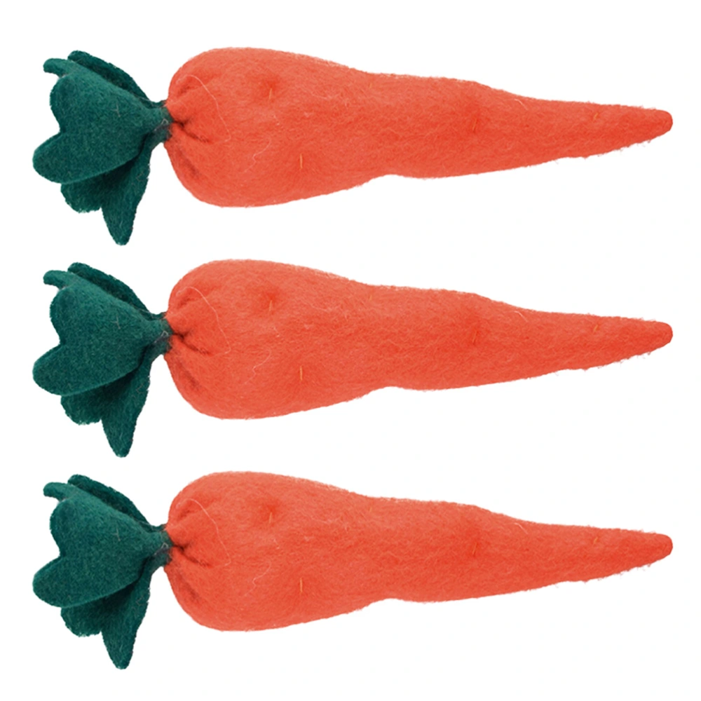 3Pcs Easter Carrot Ornaments Simulation Carrot Toys Holiday Party Favors