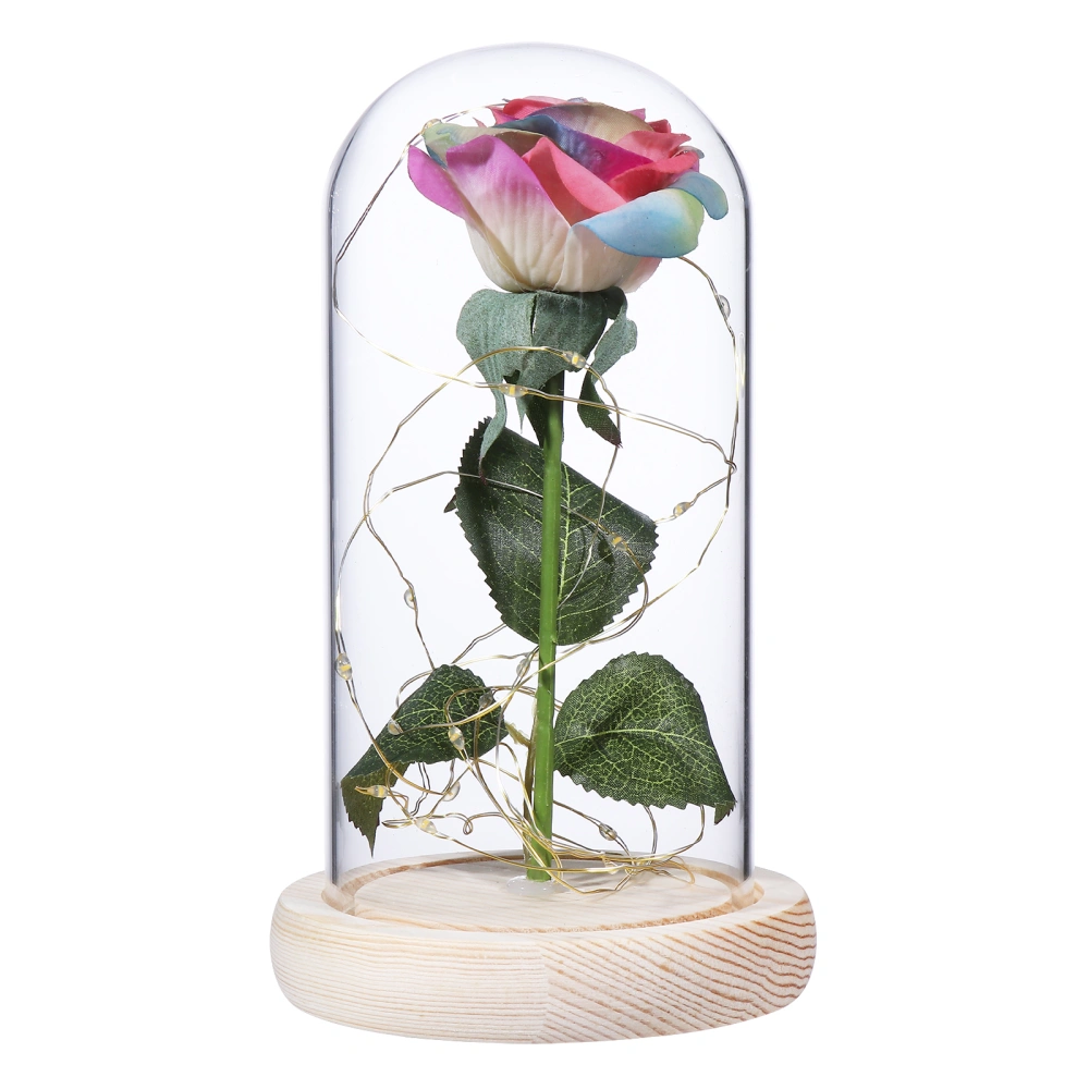 1pc Valentines Gift Home Ornament Immortal Glass Covered Flower Preserved Rose