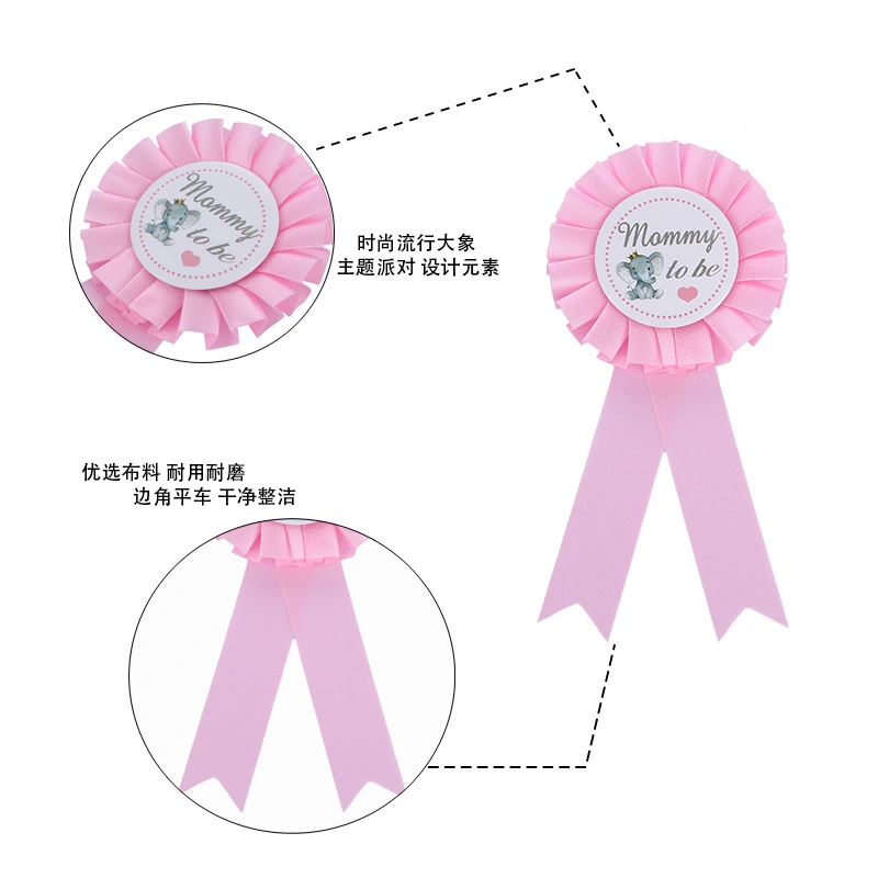 2pcs Baby Shower Badges Mommy and Daddy Badge Decorations Gender Reveal Badges