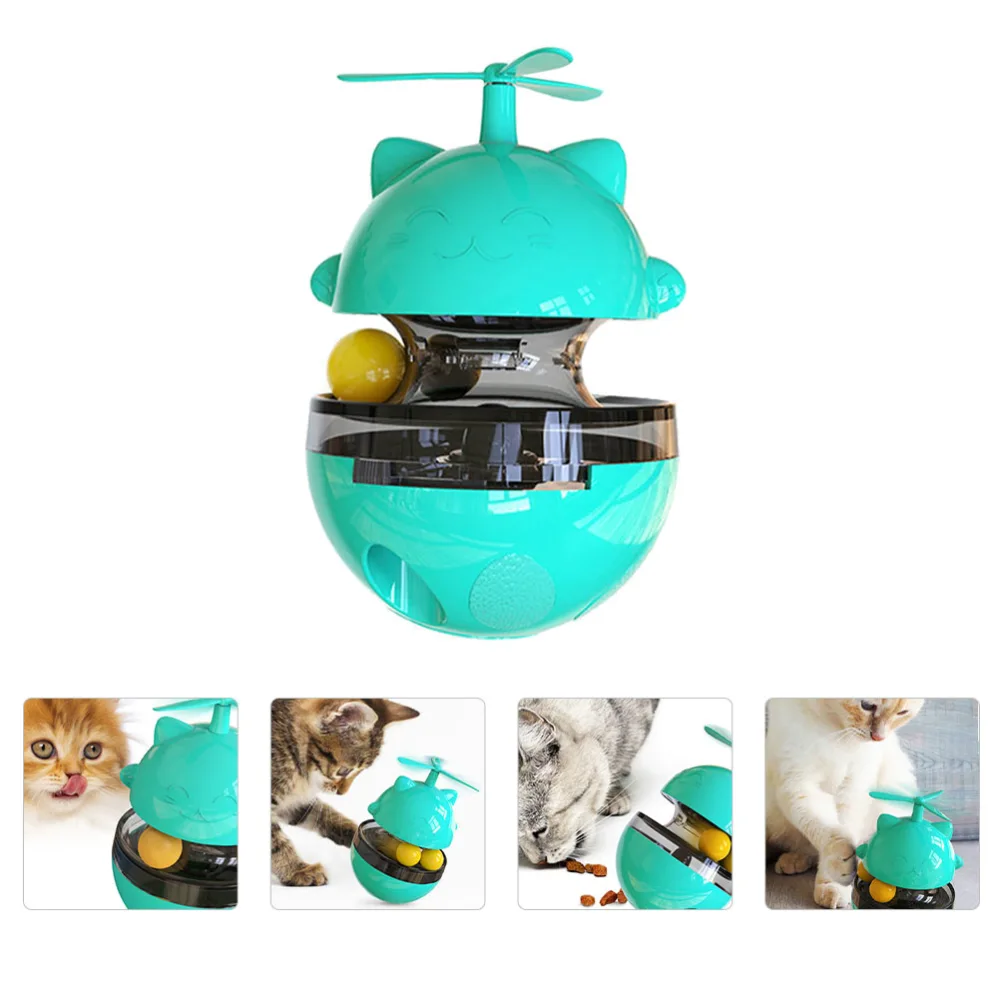 1pc Pet Cat Toy Tumbler Fortune Cat Dispensing Food Ball Food Leakage Toy