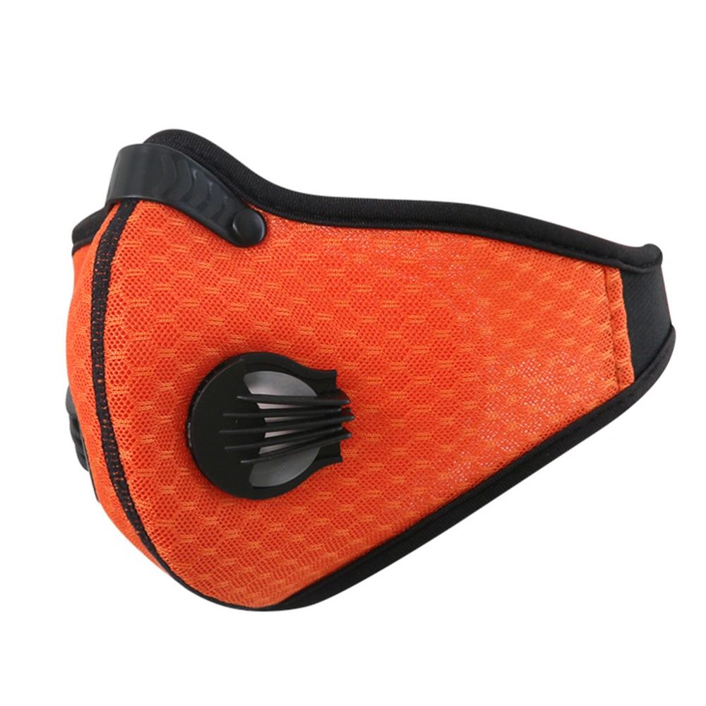 Activated Carbon Dustproof Mask Extra Filter Cotton Sheet and Valves for Exhaust Gas for Running Cycling Outdoor Activities (Orange)