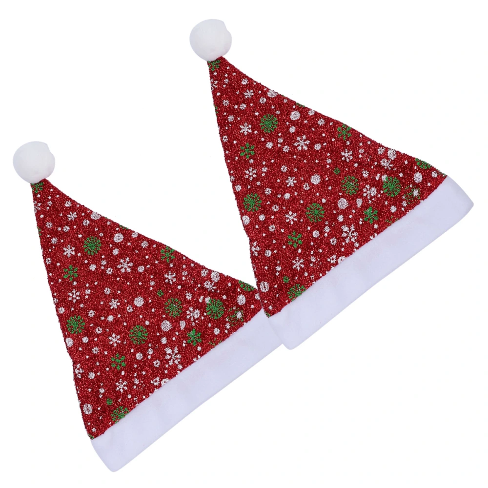 2Pcs Christmas Snowflake Patterns Santa Claus Hat Christmas Party Headdress