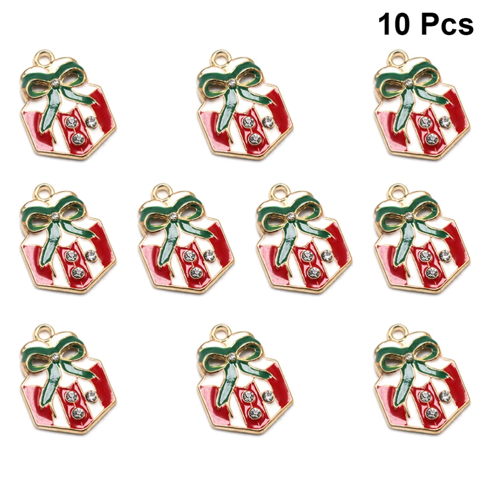 10pcs Colorful Alloy Earrings Pendants Gift Box Charms DIY Jewelry Making Accessory