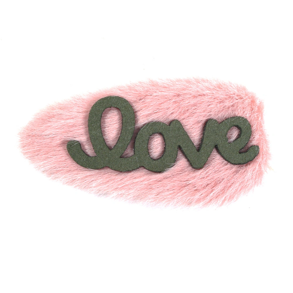 6pcs Letter Design Hair Clips Plush Bang Clips Warm Winter Hairpins Stylish Hair Clamps for Girls