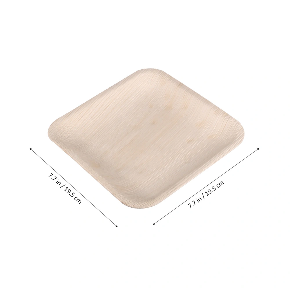 10PCS 8 Inches Frond Disposable Tableware Party Service Tray Dessert Dishes Plates for Birthday Picnic (Square)