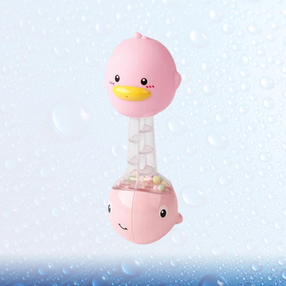 Lovely Baby Hand Stick Baby Handbell Baby Toy Duck Shaped Hand Rattle Toys Infant Playings for Newborn Toddlers(Pink)