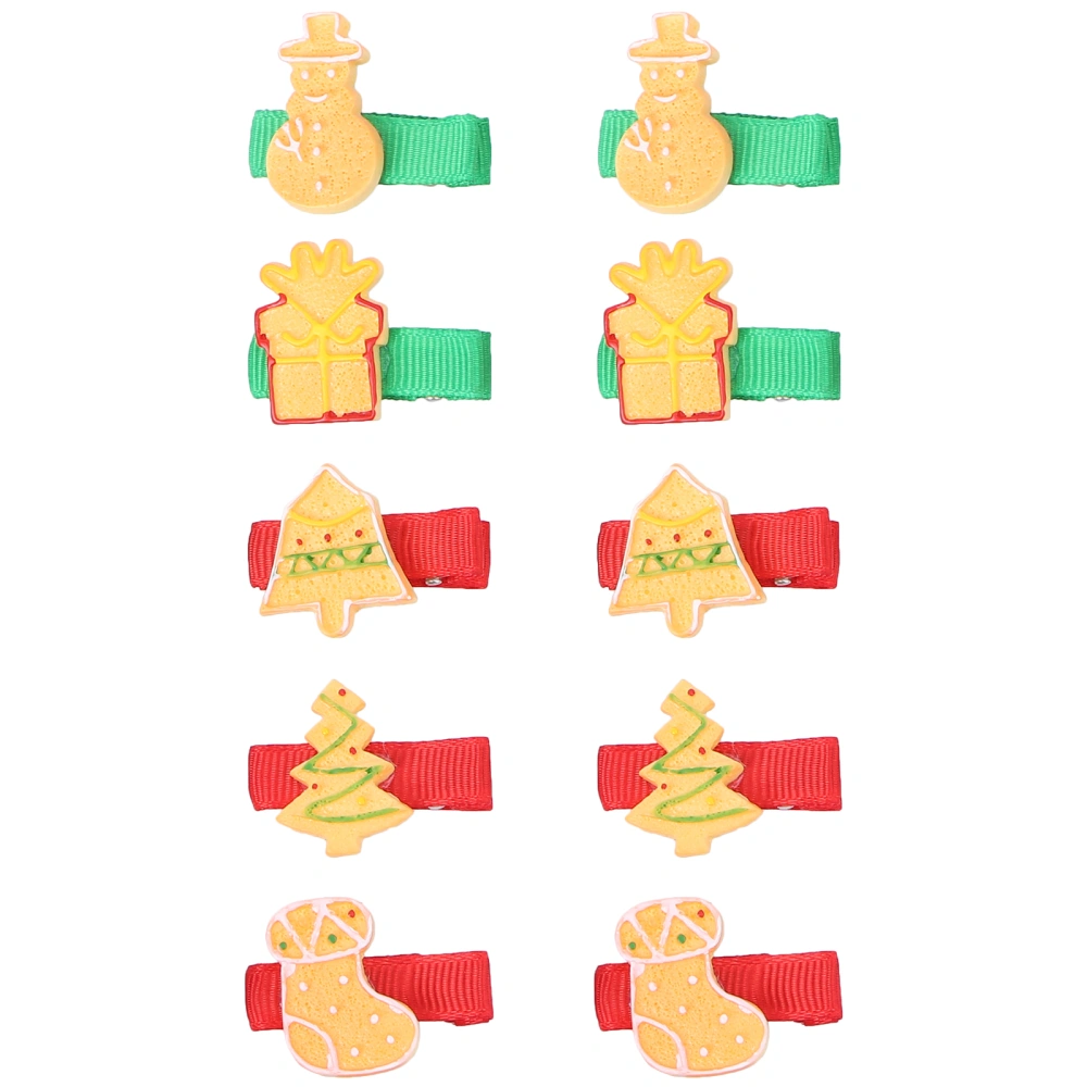 10Pcs Christmas Hair Clip Cartoon Barrette Hair Wear Cosplay Costume