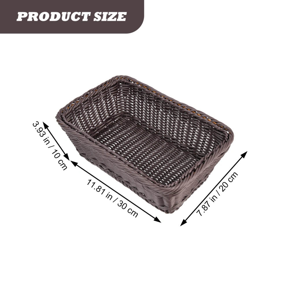 Woven Bread Basket Tabletop Fruit Basket Sundries Storage Basket Plastic Woven Basket