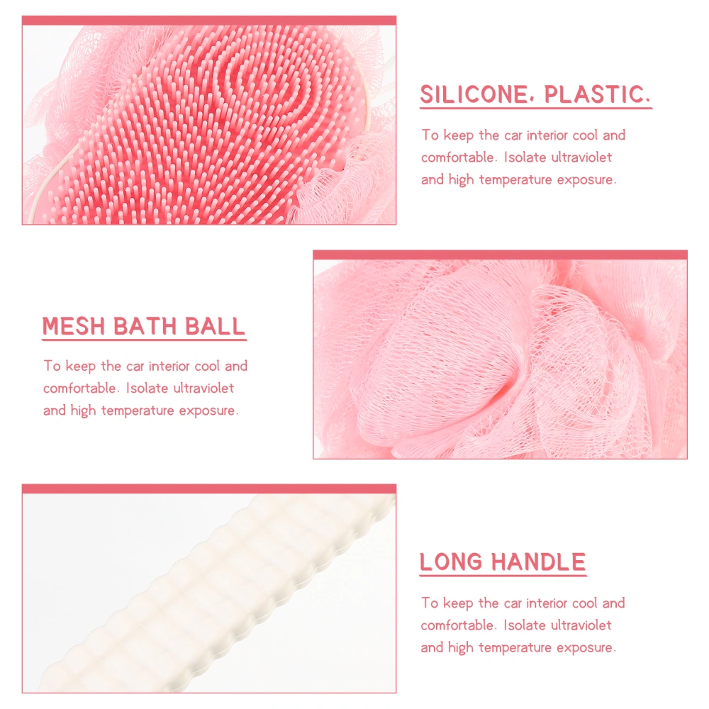 Silicone Long Handle Bathing Ball Portable Bath Brush Bath Back Scrubber