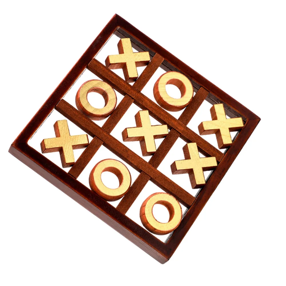 1 Set XO Wood Board Game XO Wooden Chess Interactive Toy Kids Educational Toy