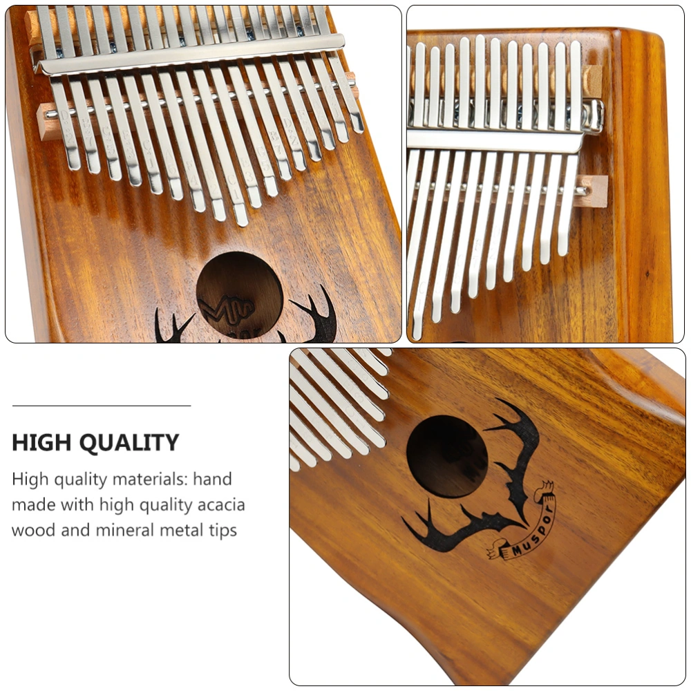 17 Keys Thumb Piano Wooden Portable Kalimba Mbira Beginner Musical Instrument